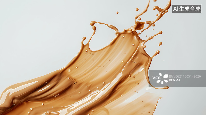 【AI数字艺术】咖啡奶茶溅起的水滴图片素材