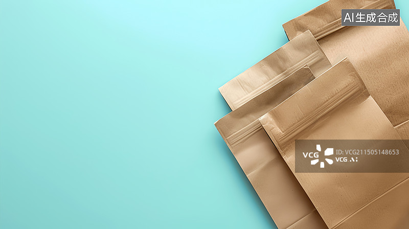 【AI数字艺术】可降解的午餐袋购物纸袋图片素材
