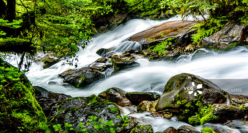 勒布沟野狼谷河流图片素材