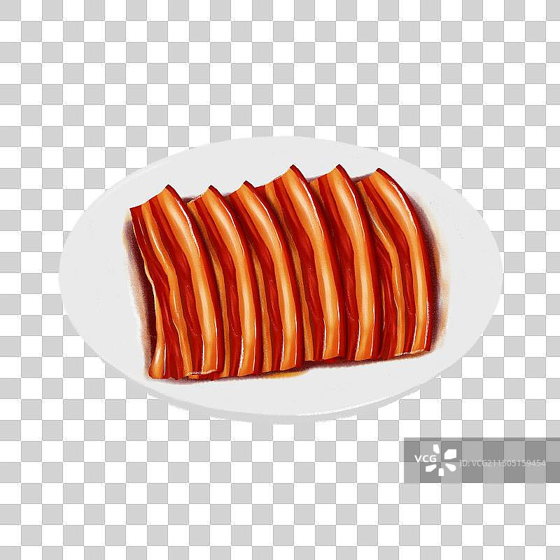 徐州特色美食插画把子肉图片素材