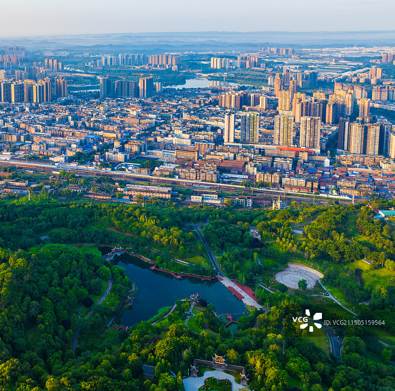 四川资阳凤岭公园晨曦 城市风光图片素材