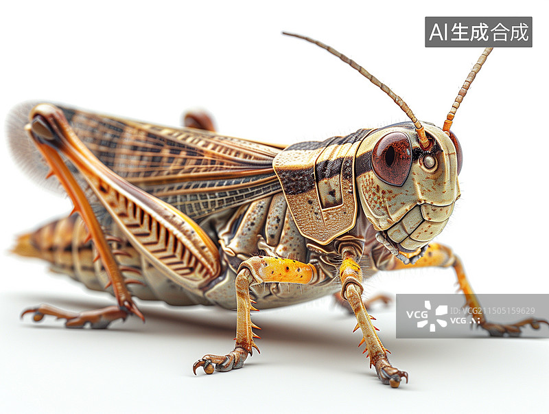 【AI数字艺术】白色背景上的昆虫特写镜头图片素材