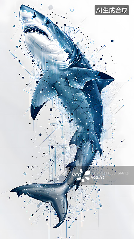 【AI数字艺术】鲨鱼绘画素材图片素材