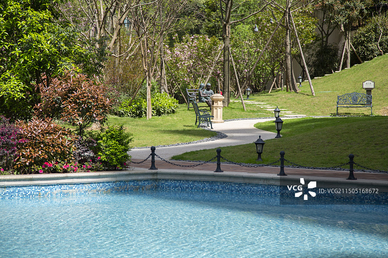 小区园林环境图片素材