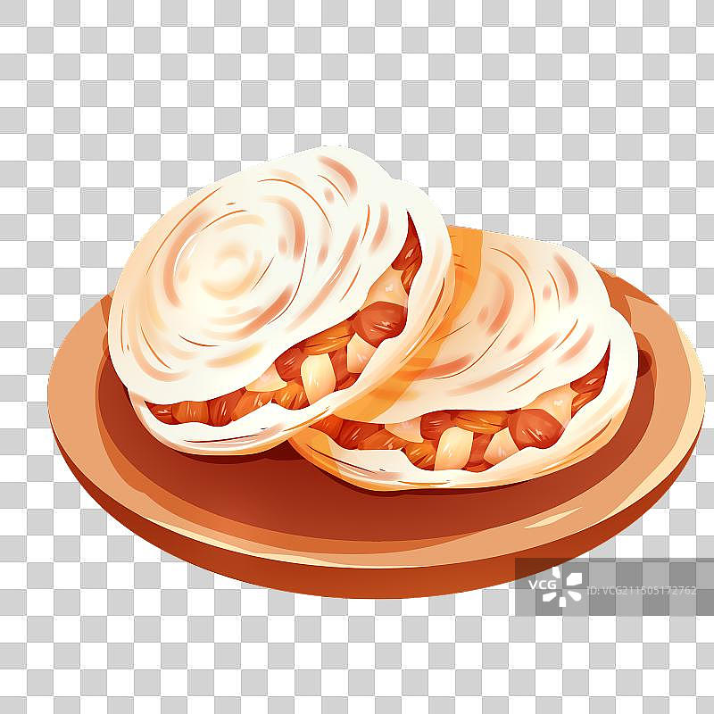 手绘美食肉夹馍插画图片素材