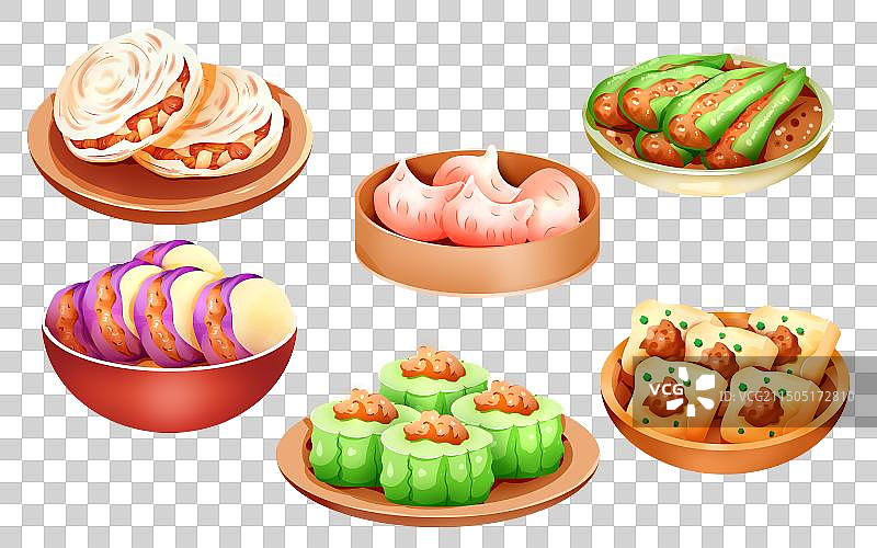 手绘中式特色美食插画图片素材