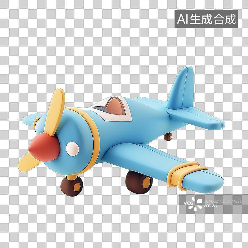 【AI数字艺术】卡通小飞机图片素材