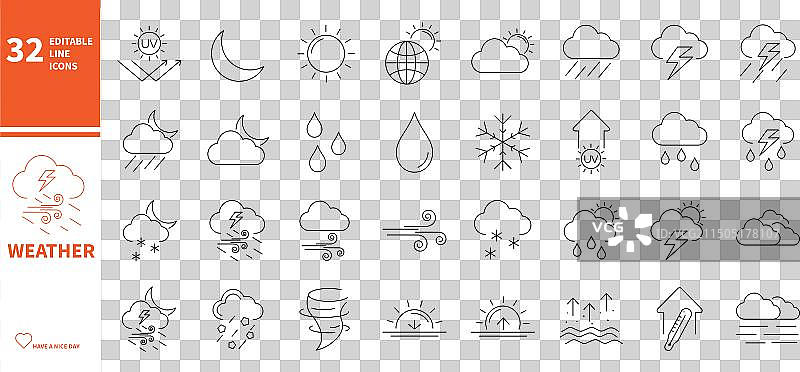 天气图标集图片素材