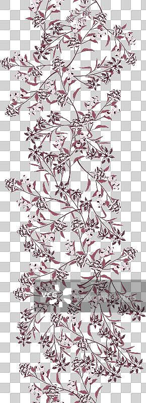 花卉边框环绕着圆形花朵和装饰图片素材