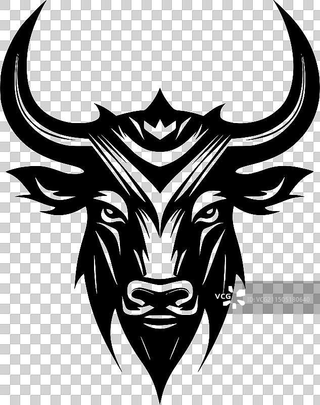 公牛极简扁平风标志图片素材