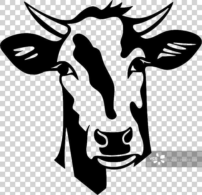 奶牛 - 极简风格剪影图片素材