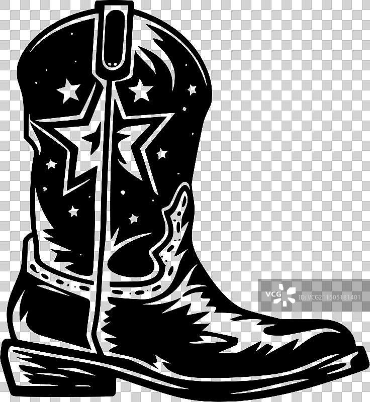 牛仔靴 - 简约剪影图片素材