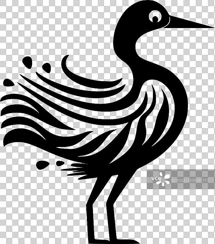 渡渡鸟 - 简约剪影图片素材