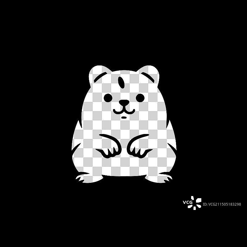 仓鼠黑白隔离图标图片素材