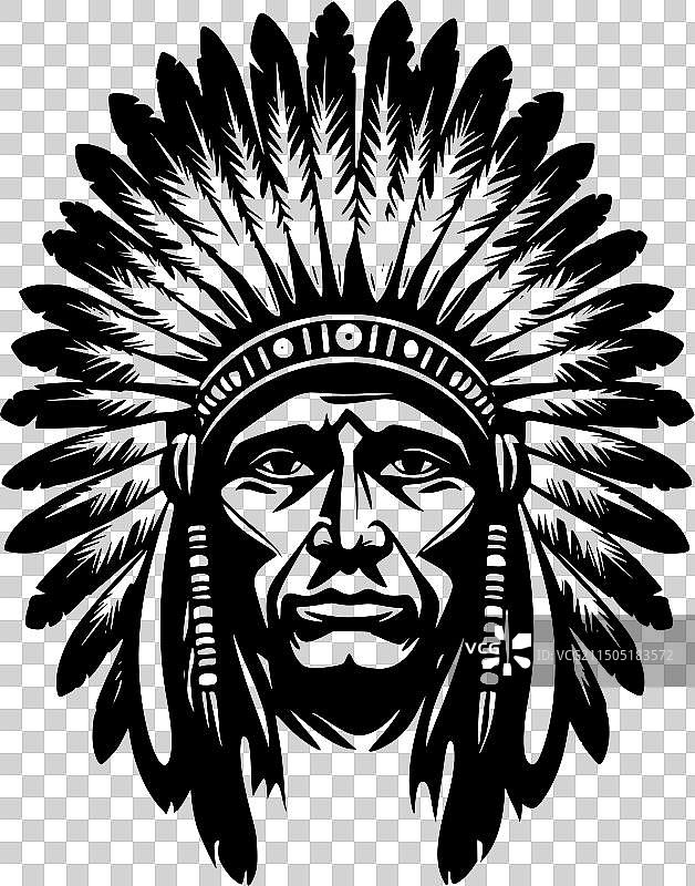 印度酋长极简扁平风logo图片素材