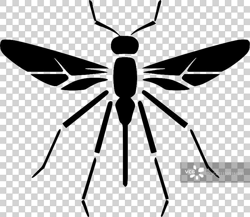 蚊子黑白隔离图标图片素材