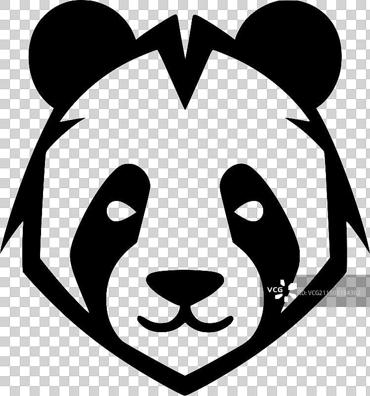 熊猫-黑色和白色孤立的图标图片素材