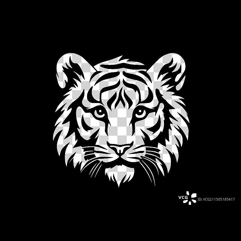 老虎-极简主义和简单的轮廓图片素材