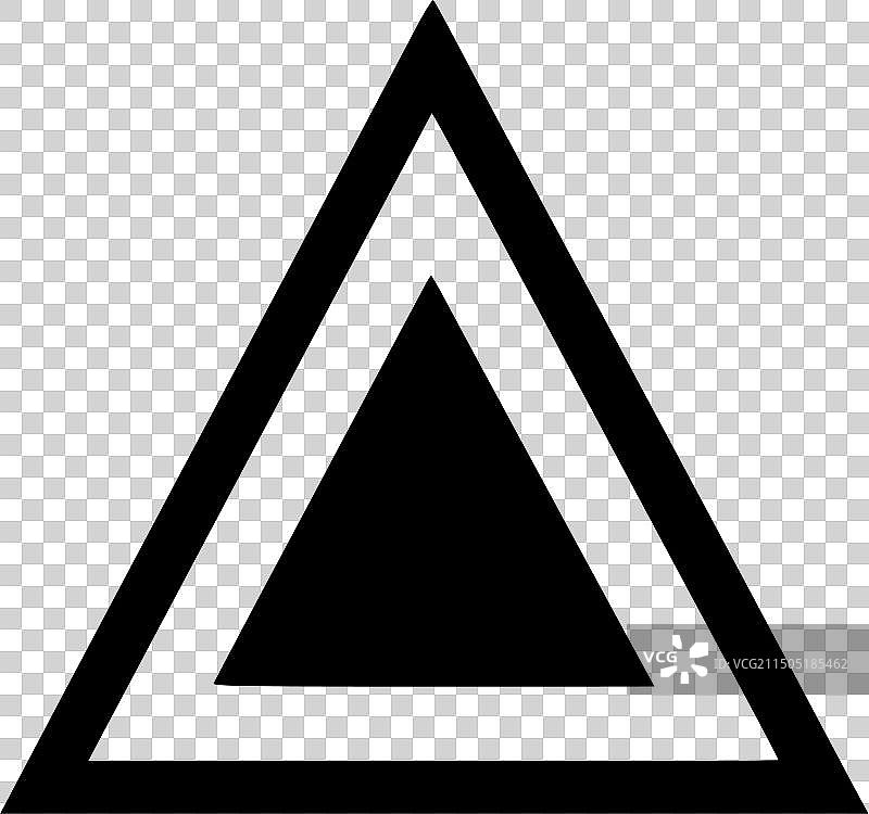 黑白独立三角形图标图片素材