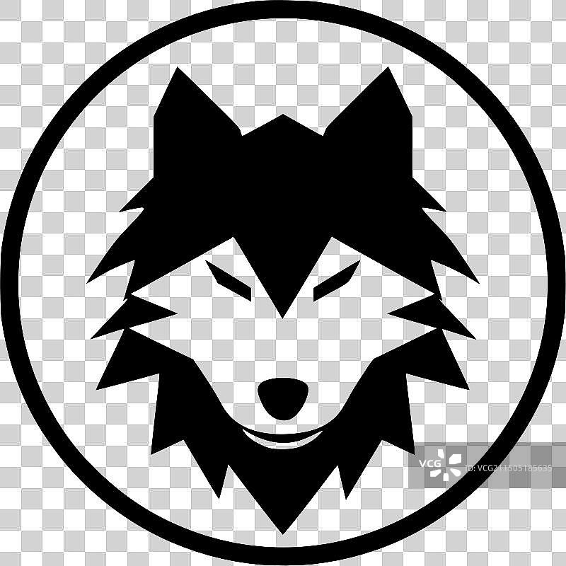 狼 - 黑白隔离图标图片素材