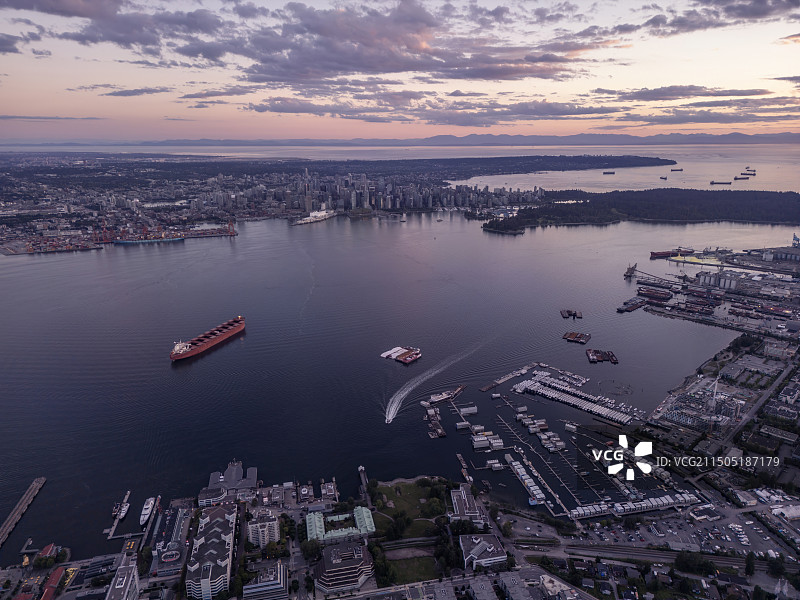 傍晚温哥华港图片素材
