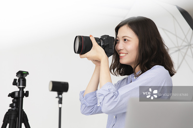 女摄影师图片素材