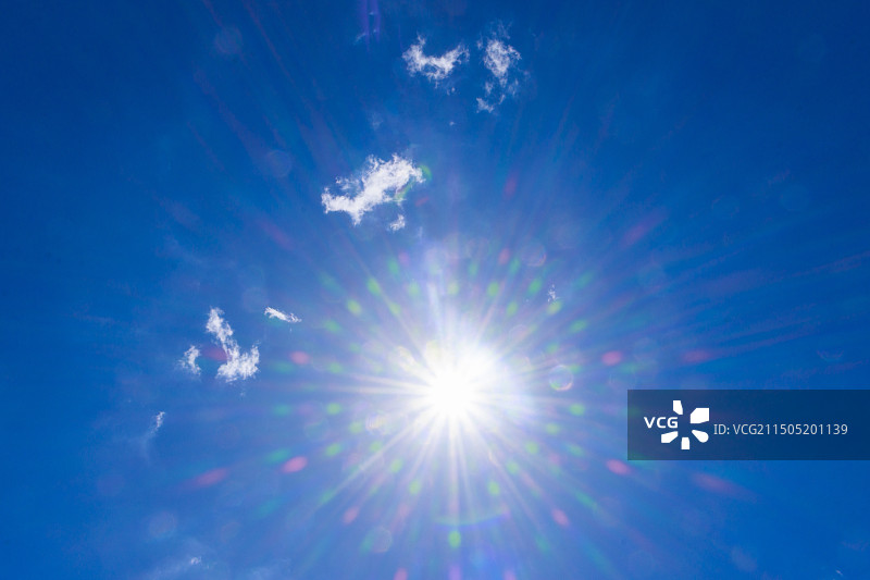 仲夏阳光蓝天白云图片素材