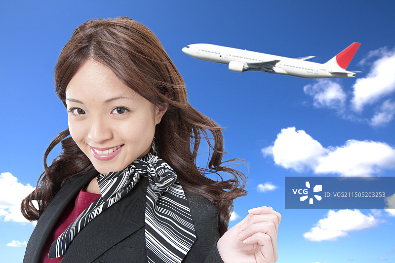 空乘和飞机图片素材
