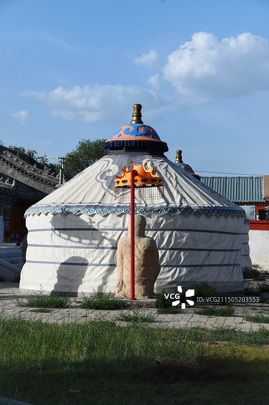 鄂尔多斯公尼召佛寺 蒙古包图片素材