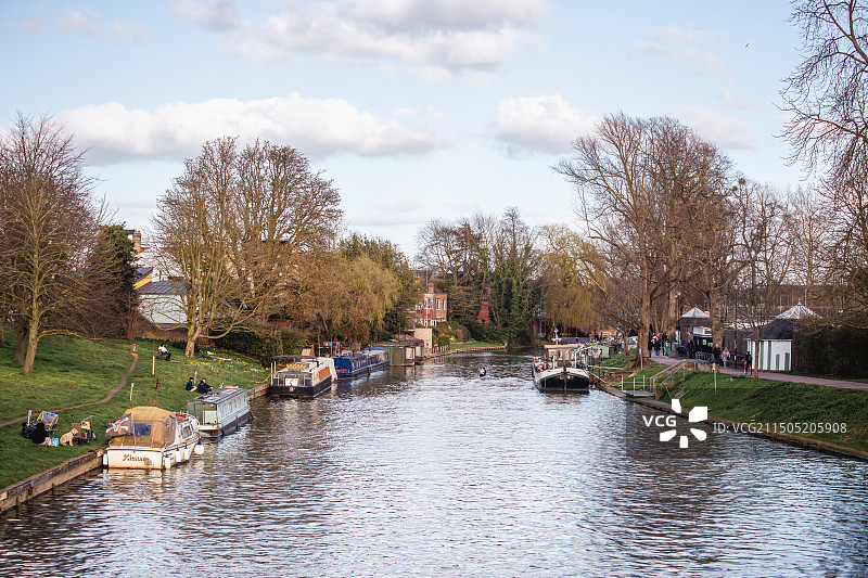 英国剑桥剑河河畔风光图片素材