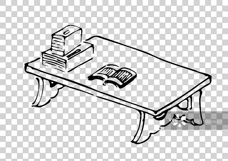 古典风格，家具，桌椅，明式家具，古代家具，茶几，圈椅，线描，黑白，中国风，古典风格，插画，设计，元素图片素材