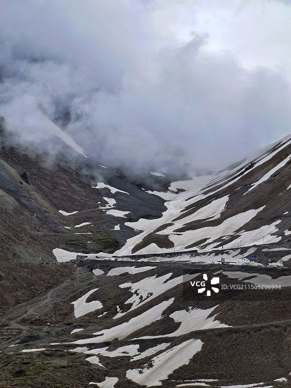 终年积雪的天山山脉——独库公路沿途风景图片素材