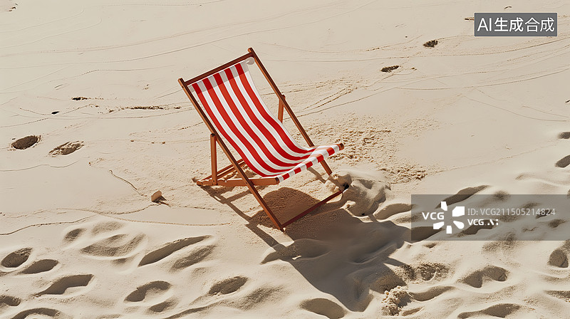 【AI数字艺术】大海边的躺椅图片素材