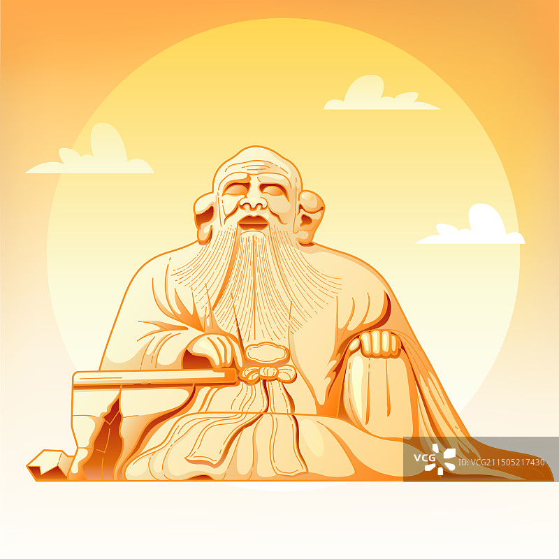 福建泉州古建筑老君岩矢量插画图片素材