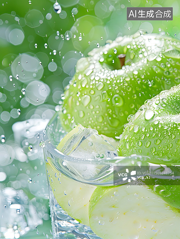 【AI数字艺术】青苹果味饮品图片素材