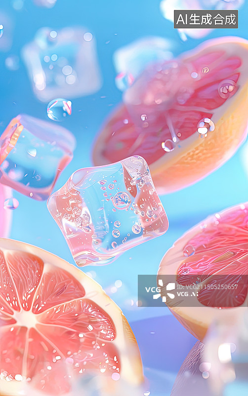 【AI数字艺术】西柚美味饮品图片素材