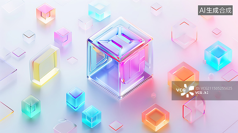 【AI数字艺术】3d渐变玻璃数学图标背景图片素材