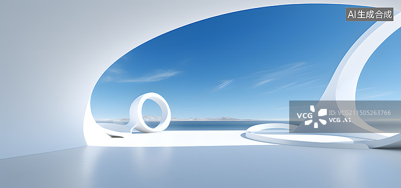 【AI数字艺术】3D现代城市建筑及广场空地背景图图片素材