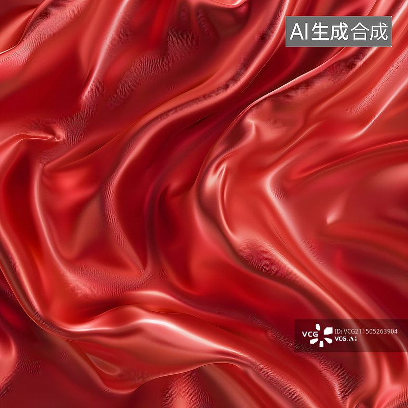 【AI数字艺术】AIGC：红色丝绸质感纹理背景 壁纸图片素材