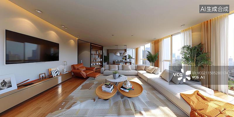 【AI数字艺术】宜家风格的客厅图片素材