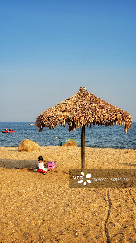 时间海边的童年时光图片素材