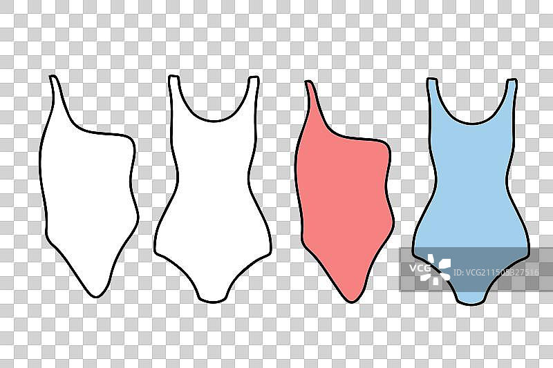 比基尼泳装套装涂鸦草图图片素材