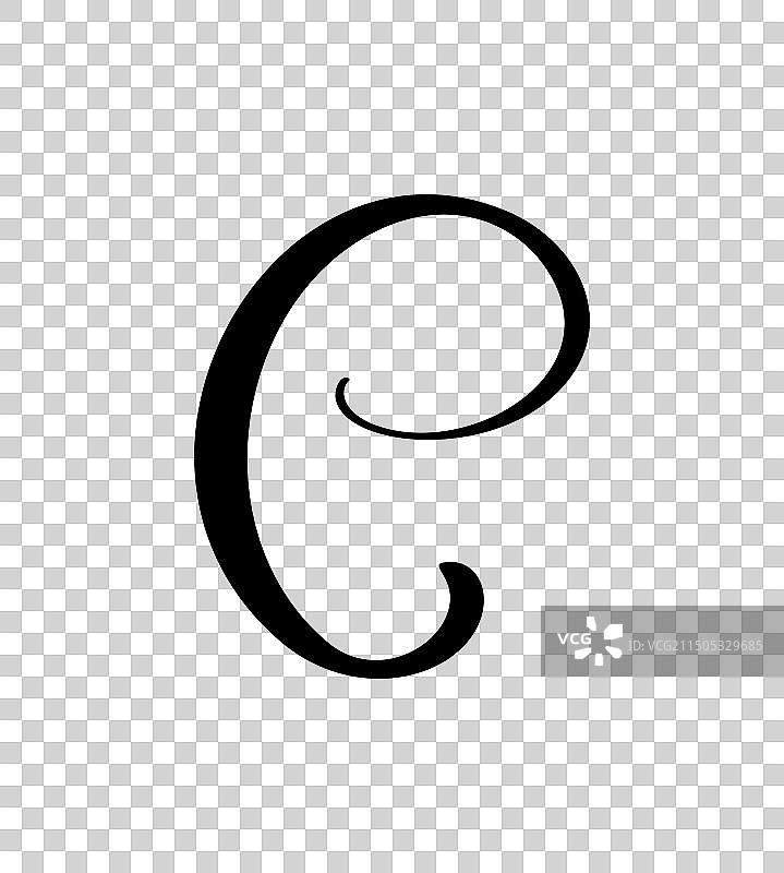 手绘字母C标志书法图片素材
