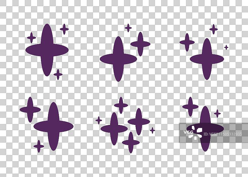 闪耀的星星图标集图片素材