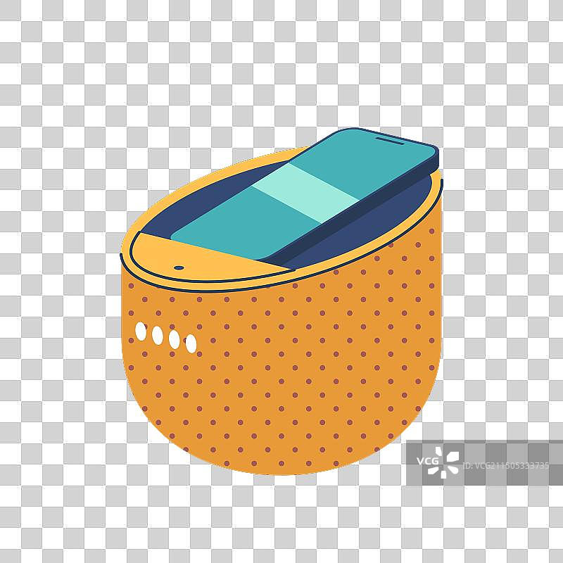 现代亮黄色智能音箱图片素材