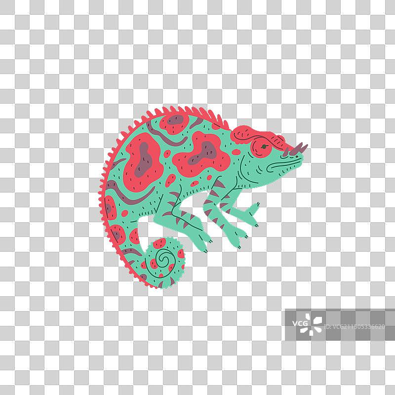 卡通风格的变色龙（已隔离）图片素材