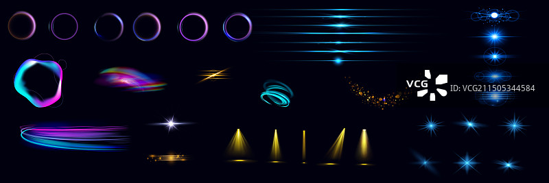 光效发光素材（白色透明背景）图片素材