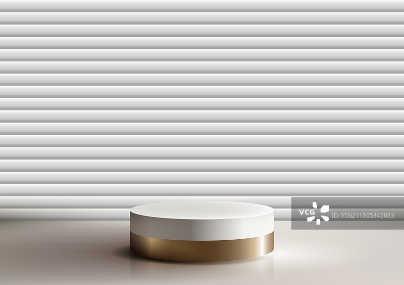 白色和金色现代3D讲台图片素材