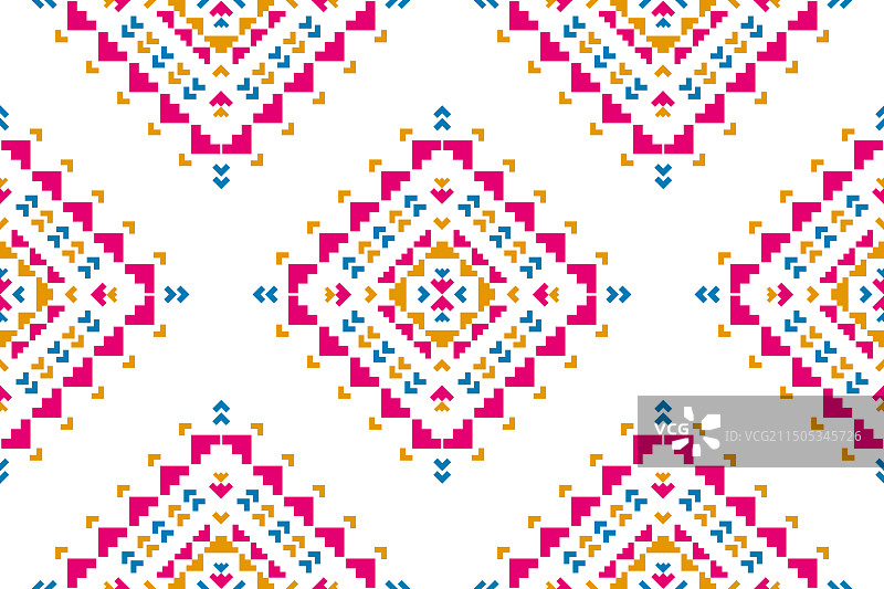 民族阿兹特克图案艺术几何无缝图片素材