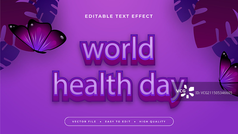 白色和紫色世界卫生日3D设计图片素材